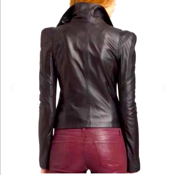 BCBG MAXAZRIA XXS Orason black leather jacket - Picture 9 of 10